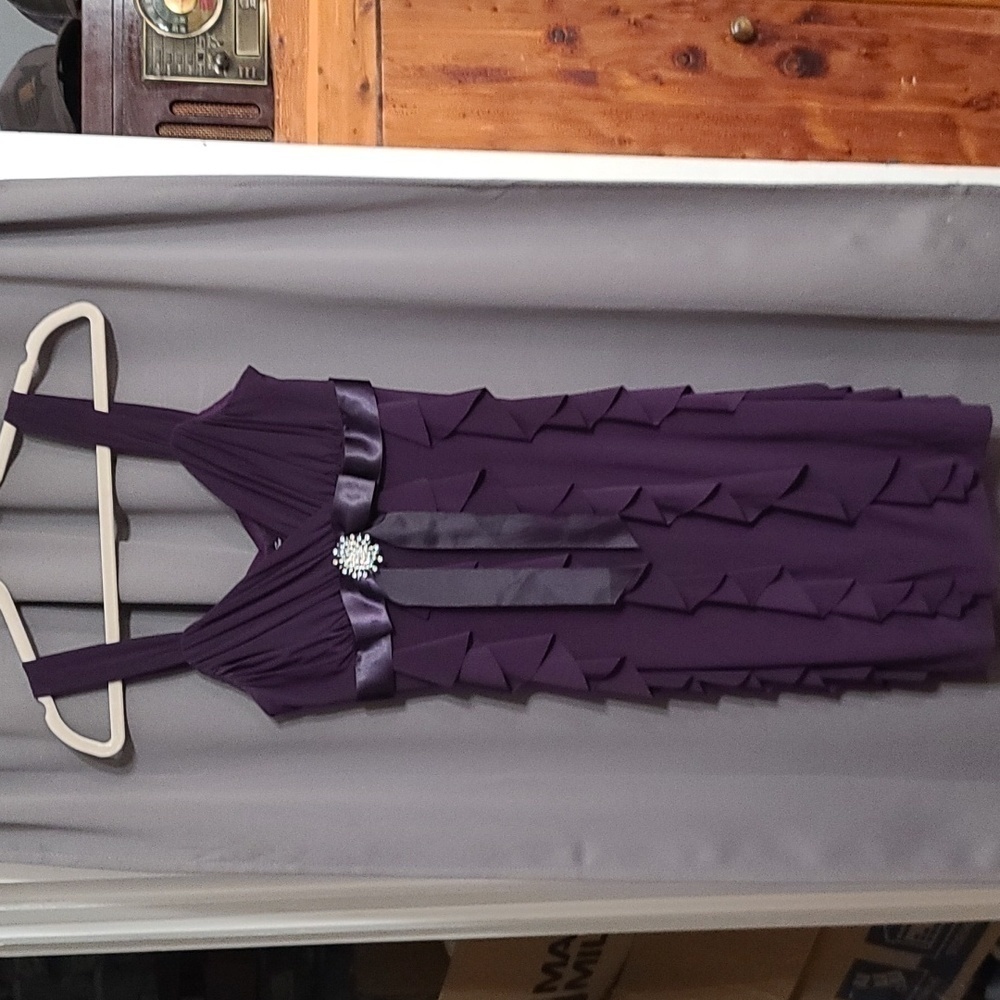 Scarlett Nite Womens Cocktail Party‎ Homecoming Dress Purple Starburst Sz 10 EUC